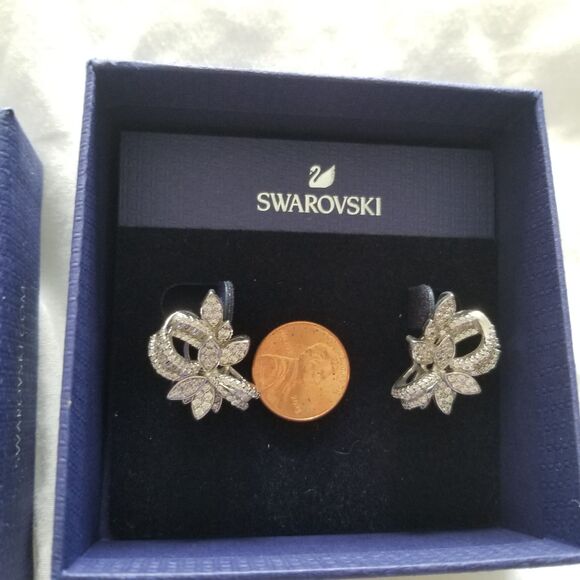 White Cubic Zirconia Rhodium Over Sterling Silver Bella Luce Earrings - Picture 6 of 7